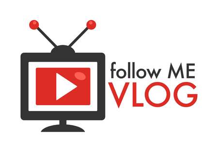 Blog, broadcasting multimedia source with old fashioned mic vector.のイラスト素材