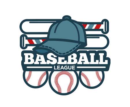 Baseball tournament promotional emblem with sportive hatのイラスト素材