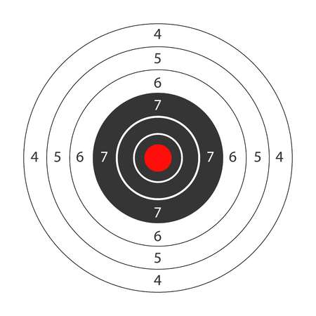 Round target with red spot in middle for shooting gallery.のイラスト素材