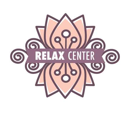 Relax center isolated icon lotus flower and signのイラスト素材