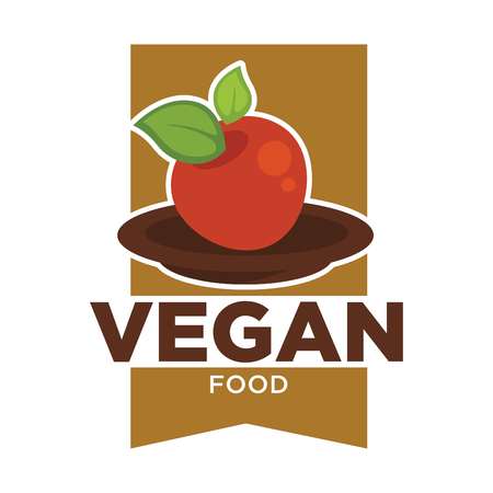 Vegan food logo for vegetarian cafe or menu design template.のイラスト素材