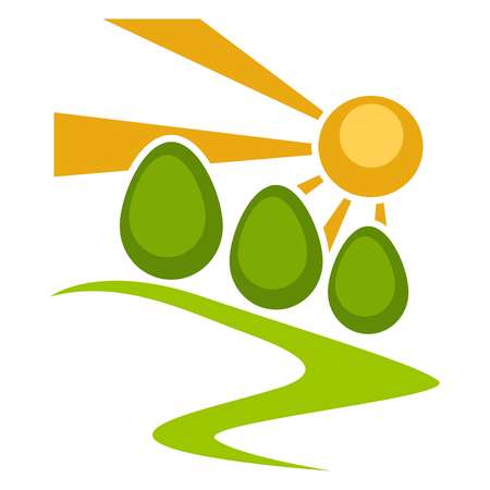 Nature landscape logo templates for green ecology environment or landscaping designing and horticulture or travel company.のイラスト素材