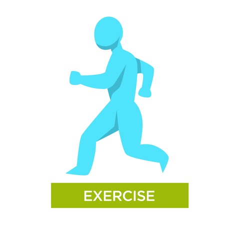 Exercise morning jogging isolated human figure vector illustrationのイラスト素材