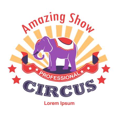 Amazing show circus with trained animals isolated iconのイラスト素材