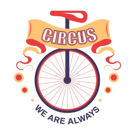 Circus show isolated icon unicycle performance requisiteのイラスト素材