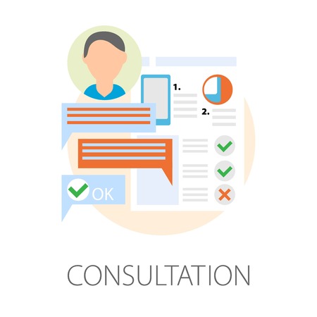 Modern devices technology development stage consultation isolated icon teamwork new gadget profitability estimation and views exchange checklist and approval messaging smartphone production stageのイラスト素材