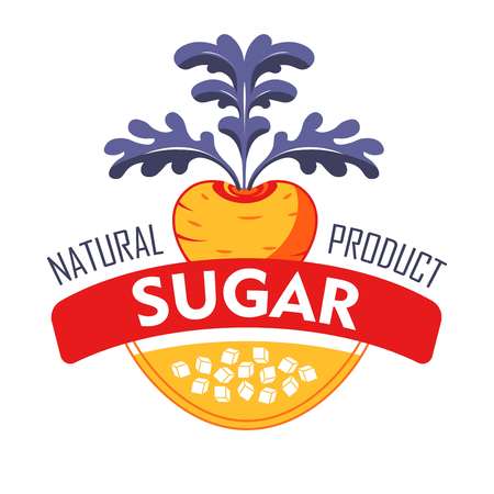 Natural sugar product beetroot and sweetener cubes made of vegetableのイラスト素材