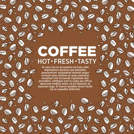 Coffee house beans sketch pattern frame cafe or barのイラスト素材
