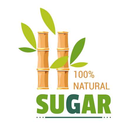 Sugar natural organic product sugarcane farm isolated iconのイラスト素材