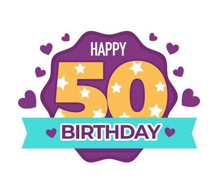 Happy birthday 50 anniversary isolated icon greeting signのイラスト素材