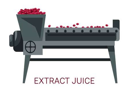 Extract juice grapes squeezing winemaking industry juicerのイラスト素材