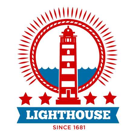 Lighthouse isolated icon marine building beacon on coastのイラスト素材