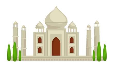 Taj Mahal palace building Indian symbol architectureのイラスト素材