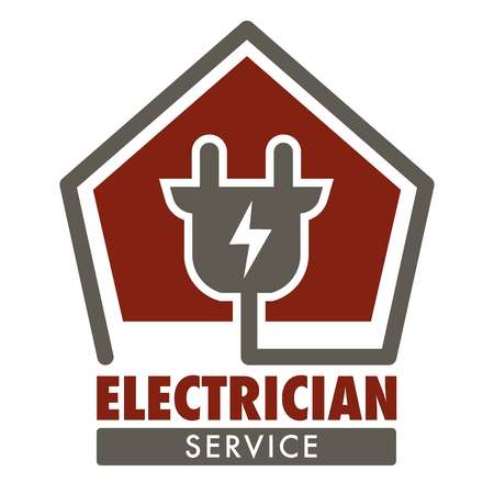 Electrician service isolated icon plug and current wiringのイラスト素材