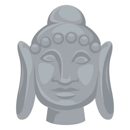 Buddha head statue Indian culture religion and architectureのイラスト素材