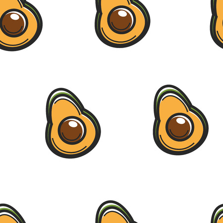 Cuban symbol harvest avocado fruit seamless pattern vector half organic product with seed endless texture exotic food vitamins and dietary nutrition wallpaper oil and salad ingredient agriculture.のイラスト素材
