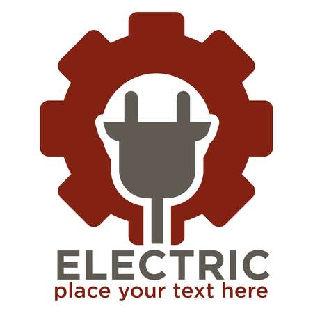 Electric repair and electrician service and works isolated icon vector thunder and light bulb plug wiring and currency power technician or repairman equipment and installation voltage energy supply.のイラスト素材