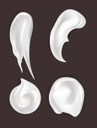 Skincare cream smear cosmetics and makeup gel or lotion vector moisturizer smudge cosmetic product beautyのイラスト素材