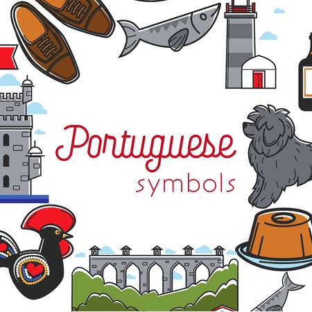 Portuguese symbols travel to Portugal culture and tourism travelingのイラスト素材