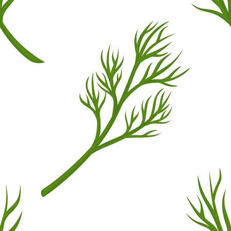 Dill branch seamless pattern greenery and organic seasoningのイラスト素材