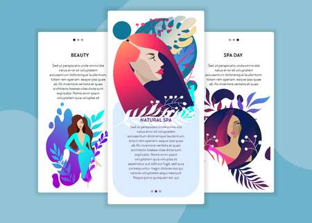 web page design templates for beauty, spa, wellnessのイラスト素材