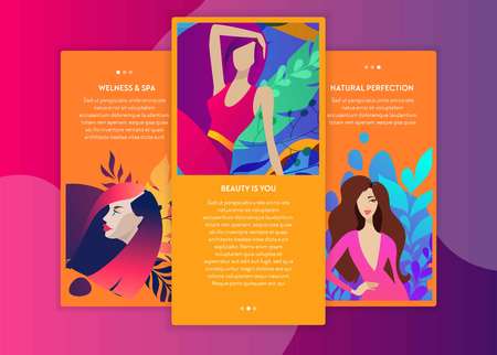 web page design templates for beauty, spa, wellnessのイラスト素材