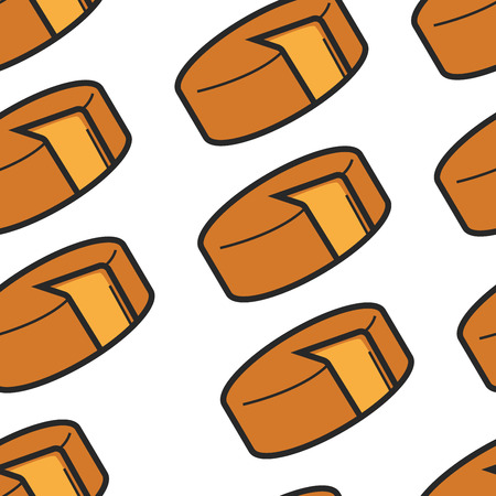 Montenegrin cheese head seamless pattern dairy productのイラスト素材