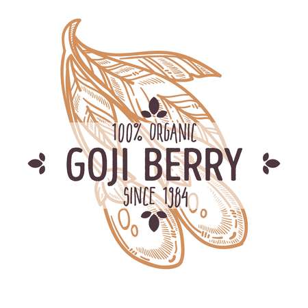 Goji berry isolated icon organic exotic foodのイラスト素材