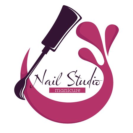 Nail studio beauty salon hand care isolated iconのイラスト素材