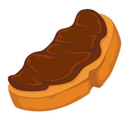Bread slice with cocoa butter on top vectorのイラスト素材