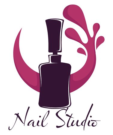 Nail studio beauty salon polish or varnish bottle isolated iconのイラスト素材