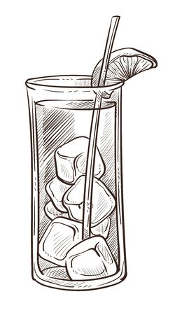 Alcohol drink, long island cocktailのイラスト素材