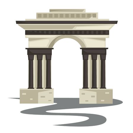 Empire style arch or building, columns or pillars isolated constructionのイラスト素材