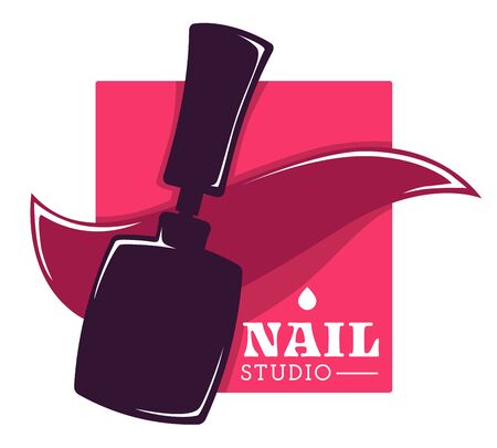 Nail studio and hand care, beauty salon isolated iconのイラスト素材