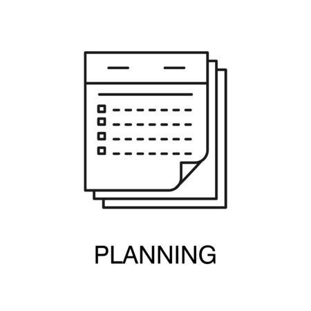 Organizer or calendar isolated outline icon, planning and appointingのイラスト素材