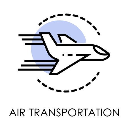 Air transportation isolated icon, airport and cargo shippingのイラスト素材