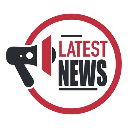 Megaphone and latest news isolated icon, loudspeaker and breaking reportのイラスト素材