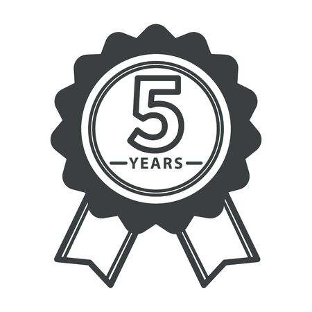 Warranty for 5 years, product guarantee isolated iconのイラスト素材
