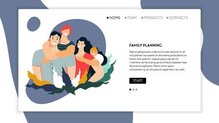Life safety, family planning and budget management web pageのイラスト素材
