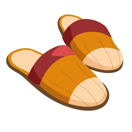 Male slippers, home footwear isolated pair for menのイラスト素材