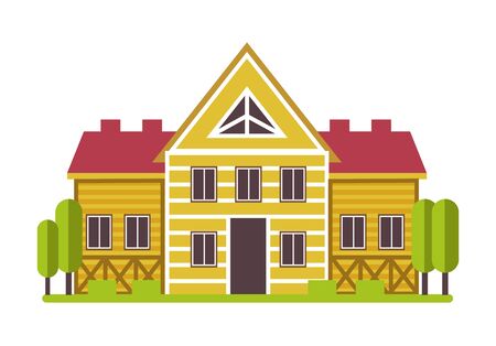Suburban mansion or countryside private house isolated iconのイラスト素材