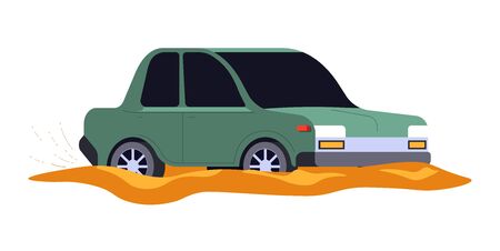 Road Accident Car Stuck In Mud Or Dirty Puddle Isolated Icon Vector Weather Conditions And Transport Flood Or Natural Disaster And Vehicle In Water Emergency Measures And Damage Evacuation Royalty Free Vector Graphics clipdealer