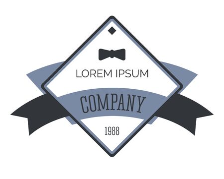 Business logo with gentleman bowtie, retro corporate identityのイラスト素材