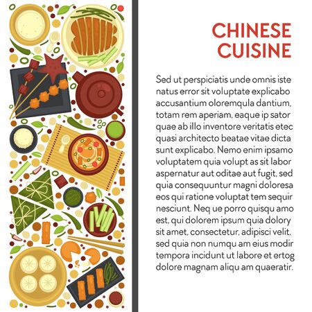 Chinese cuisine restaurant menu banner, China dishesのイラスト素材