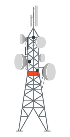 Tower station with dishes, internet or phone connectionのイラスト素材