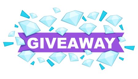 Giveaway banner for social media advertising with diamonds