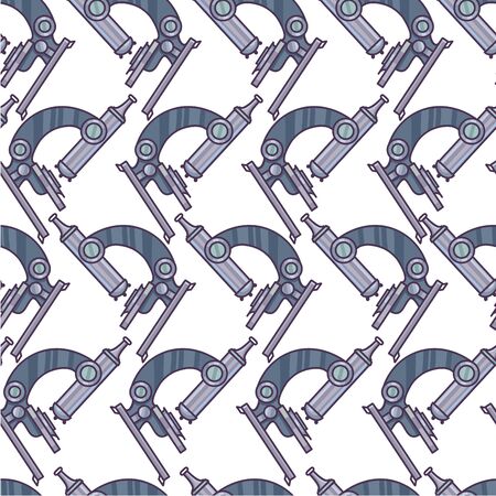 Microscope for chemical or biological researches seamless patternのイラスト素材