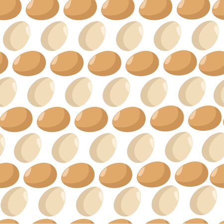 Chicken eggs, organic food from farm seamless patternのイラスト素材
