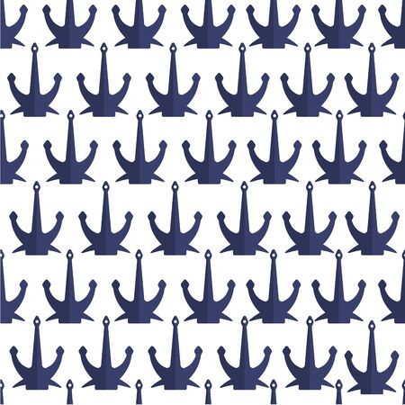 Anchor nautical or marine theme seamless pattern vectorのイラスト素材