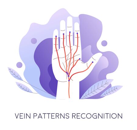 Vein pattern recognition, authentication and access to dataのイラスト素材